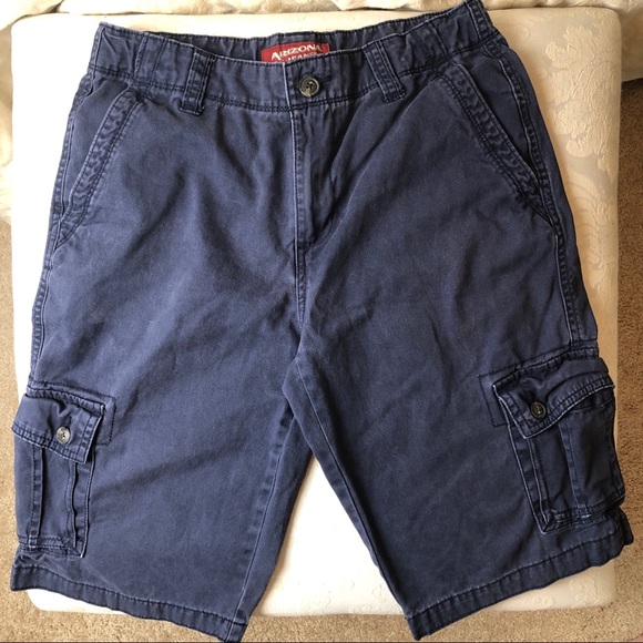 Boys Arizona Navy Cargo Shorts Adjustable Waist - Picture 1 of 6